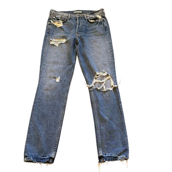 GRLFRND Denim - GRLFRND Karolina Straight Distressed Jean
